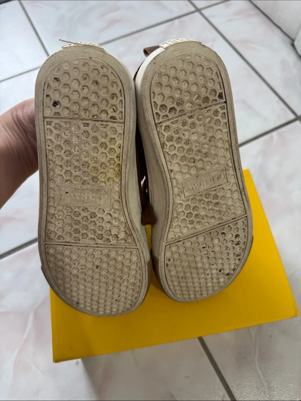 Old Navy Kids Brown Leather Lace-Up Sneakers